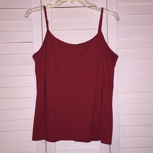 Red tank top with built in bra